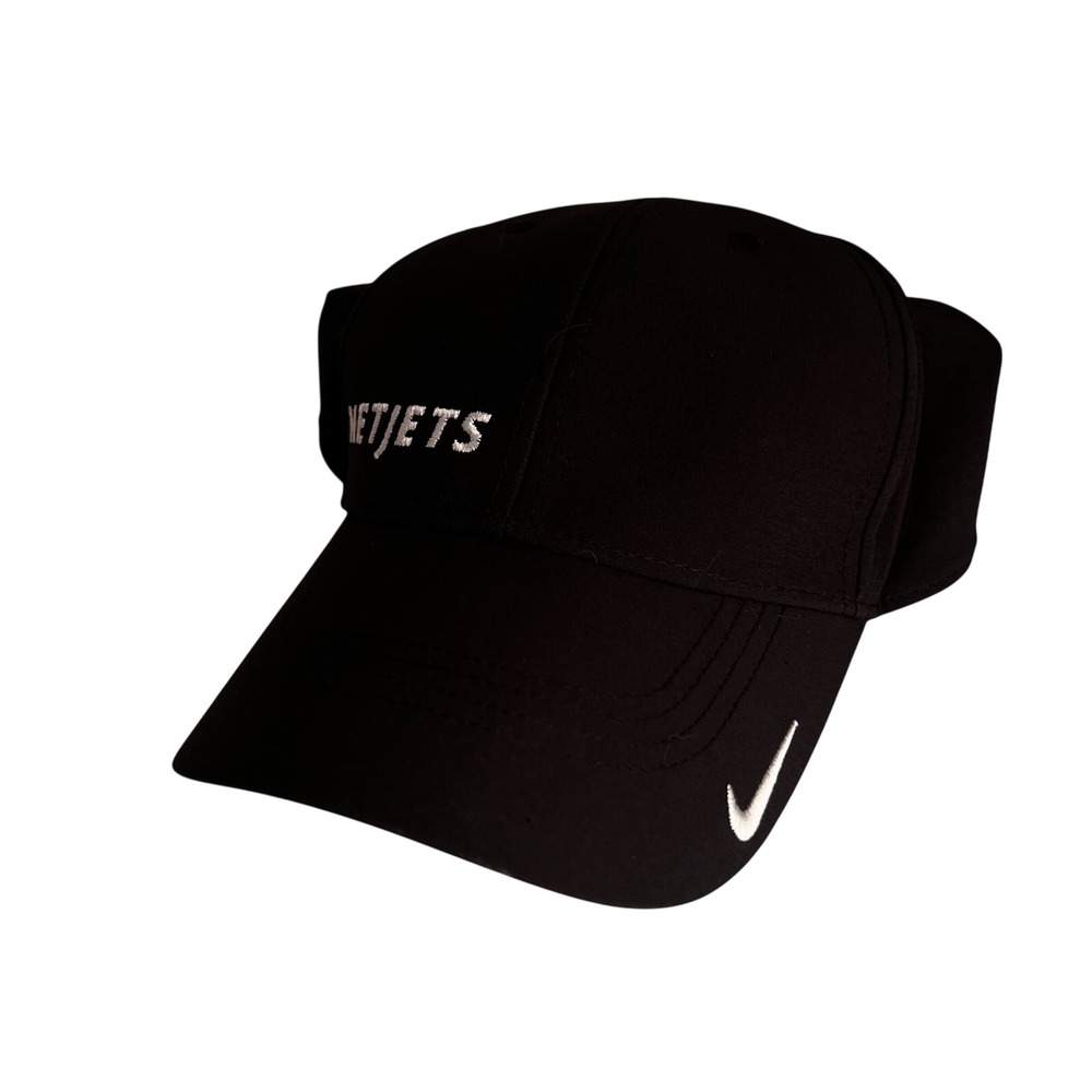 Nike Dri-FIT Club Cap Black NetJets Embroidered Adjustable Hat M/L